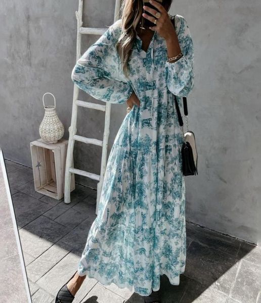 casual dresses elegant laceup drawstring dress summer fashion flower print long sleeve party women v neck loose maxi mujer3182811, Black;gray
casual dresses elegant laceup drawstring dress summer fashion flower print long sleeve party women v neck loose maxi mujer3182811, Black;gray