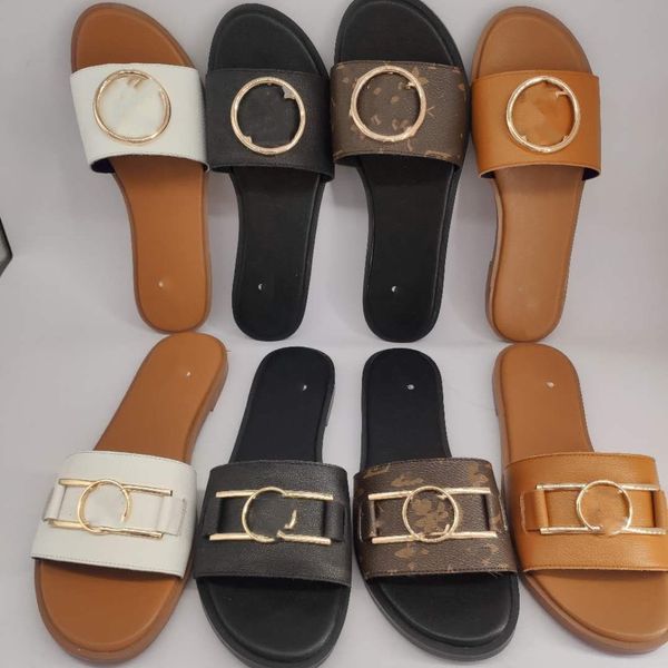 2023 women old flower slippers sandals lock it flat mule monograms calfskin gold circles outdoor slipper summer designer luxury fashion ladi, Black 
2023 women old flower slippers sandals lock it flat mule monograms calfskin gold circles outdoor slipper summer designer luxury fashion ladi, Black