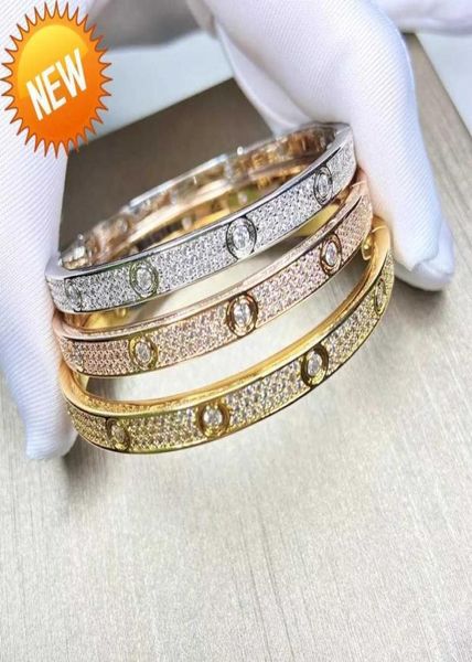 2022 luxury fine brand pure 925 sterling silver jewelry for women easy lock bangle rose yellow gold full diamond love bangle w8744696, Black
2022 luxury fine brand pure 925 sterling silver jewelry for women easy lock bangle rose yellow gold full diamond love bangle w8744696, Black