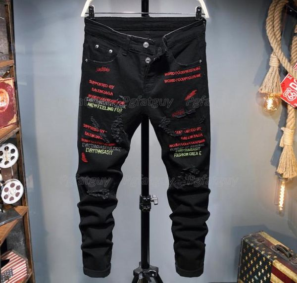 european and american style black nail holes men039s jeans slim stretch letter embroidery denim pants pantalons pour hommes4288299, Blue
european and american style black nail holes men039s jeans slim stretch letter embroidery denim pants pantalons pour hommes4288299, Blue
