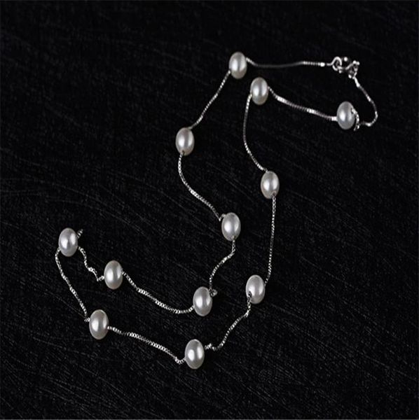 925 sterling silver plated 12 pcs 6mm pearl necklaces for women box chain choker necklace kolye collares bijoux femme6557988, Golden;silver 
925 sterling silver plated 12 pcs 6mm pearl necklaces for women box chain choker necklace kolye collares bijoux femme6557988, Golden;silver