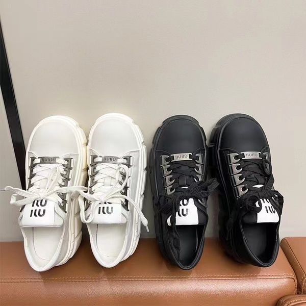 miu jiasen series thick soled sponge new punk student versatile niche leather shoes with increased white shoes, Black
miu jiasen series thick soled sponge new punk student versatile niche leather shoes with increased white shoes, Black