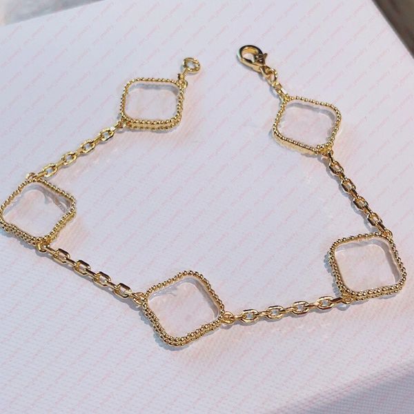 classic pretty four-leaf bracelet. golden + transparent finish. personality designer bracelet. christmas valentine's day wedding bride, Black
classic pretty four-leaf bracelet. golden + transparent finish. personality designer bracelet. christmas valentine's day wedding bride, Black