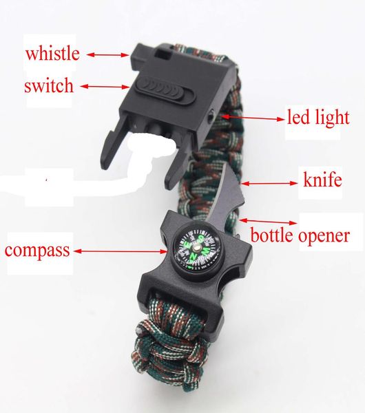 2021 latest multifunction outdoor survival bracelet parachute cord emergency paracord camping bracelet with led light3632994, Golden;silver
2021 latest multifunction outdoor survival bracelet parachute cord emergency paracord camping bracelet with led light3632994, Golden;silver