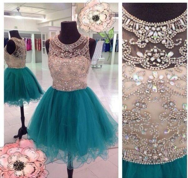 2021 homecoming dresses jewel neck hunter teal tulle crystal beaded illusion short mini party graduation formal cocktail gown4397776, Blue;pink
2021 homecoming dresses jewel neck hunter teal tulle crystal beaded illusion short mini party graduation formal cocktail gown4397776, Blue;pink