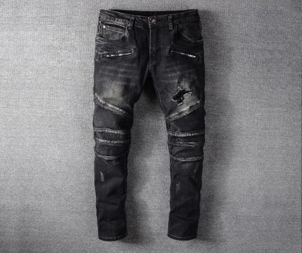 men039s jeans fashion streetwear men black slim fit spliced designer ripped hip hop trousers punk style biker pant7177352, Blue
men039s jeans fashion streetwear men black slim fit spliced designer ripped hip hop trousers punk style biker pant7177352, Blue