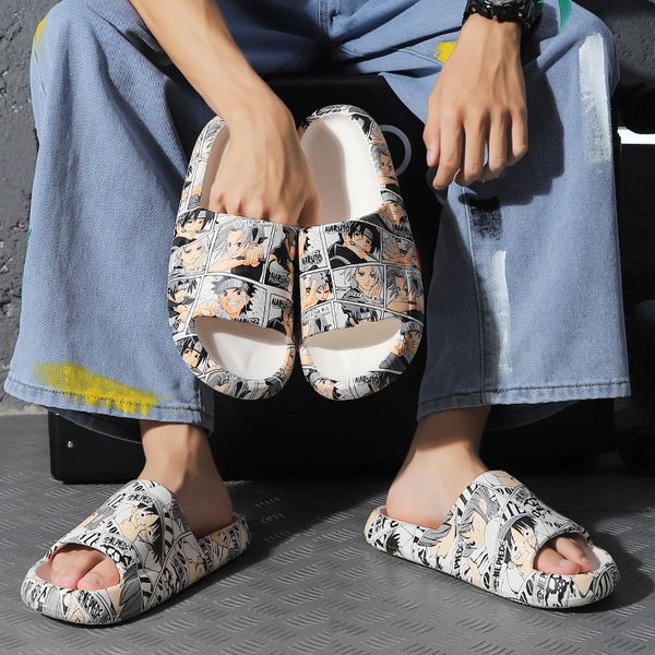 slippers summer anime printing men's sandals couple fashion thick bottom antislip slipon holidays beach shoes 230711, Black
slippers summer anime printing men's sandals couple fashion thick bottom antislip slipon holidays beach shoes 230711, Black