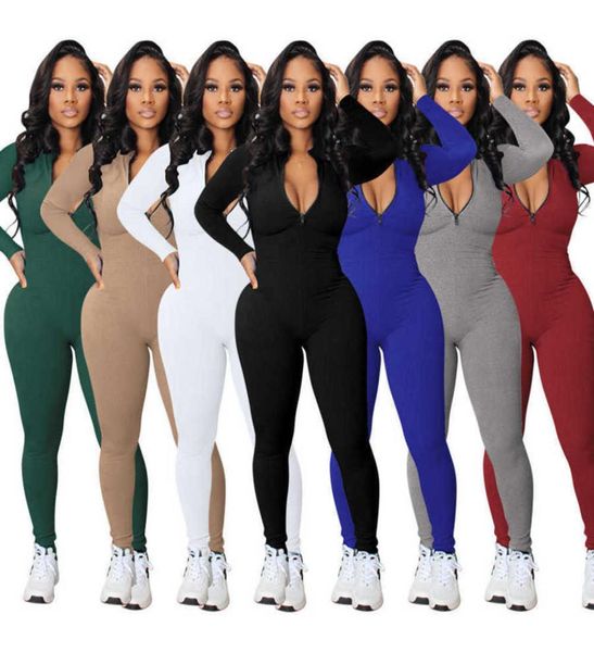 women jumpsuits 2023 new designer knit rib bodycon fitness playsuit sportswear long sleeve zipper body embroidery rompers 7 colour5938254, Black;white
women jumpsuits 2023 new designer knit rib bodycon fitness playsuit sportswear long sleeve zipper body embroidery rompers 7 colour5938254, Black;white