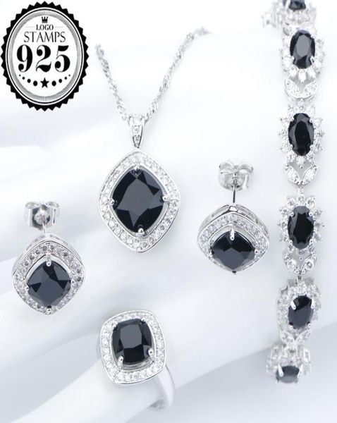 silver 925 costume wedding black zircon jewelry sets for women bracelets earrings rings pendant necklace set jewellery gift box9377982
silver 925 costume wedding black zircon jewelry sets for women bracelets earrings rings pendant necklace set jewellery gift box9377982