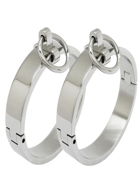 polished stainless steel lockable slave wrist and ankle cuffs bondage restraints bracelet with removable o ring2874904, Black
polished stainless steel lockable slave wrist and ankle cuffs bondage restraints bracelet with removable o ring2874904, Black