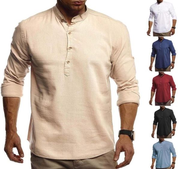 designer mens casual shirts loose stand collar flax shirt vintage solid color pullover autumn long sleeve outdoor men clothing plu4202643, White;black 
designer mens casual shirts loose stand collar flax shirt vintage solid color pullover autumn long sleeve outdoor men clothing plu4202643, White;black