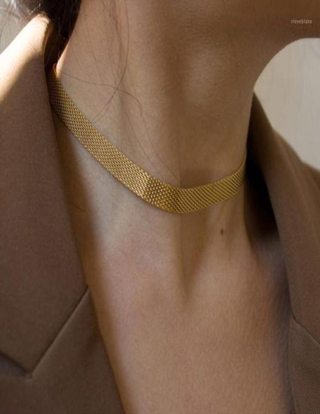 chokers simple weaved wide chain necklace clavicle textured choker necklaces for women vintage collier femme minimalist jewelry14575825, Golden;silver
chokers simple weaved wide chain necklace clavicle textured choker necklaces for women vintage collier femme minimalist jewelry14575825, Golden;silver