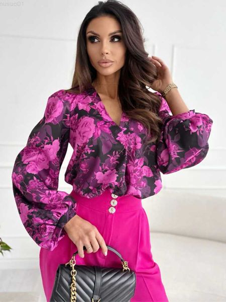 women's blouses shirts bohemian casual lantern sleeve shirt blouse womne spring elengant v-neck print shirts for women 2023 office lady, White 
women's blouses shirts bohemian casual lantern sleeve shirt blouse womne spring elengant v-neck print shirts for women 2023 office lady, White