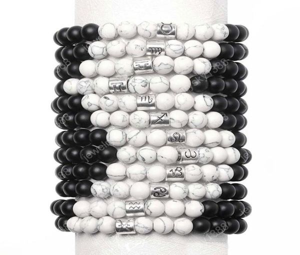 12 zodiac 8mm dull polish stone howlite elastic beaded bracelets vintage constellation horoscope charm bracelets jewelry for men w1641733, Black
12 zodiac 8mm dull polish stone howlite elastic beaded bracelets vintage constellation horoscope charm bracelets jewelry for men w1641733, Black