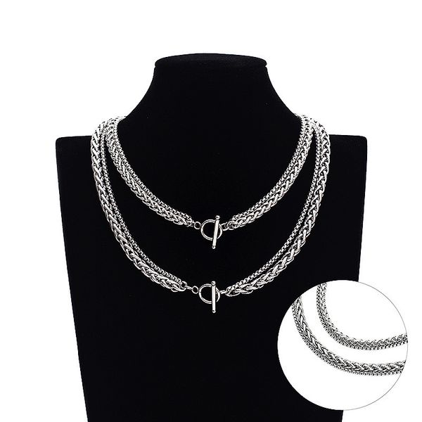 women mens fashion multilayer chain double-layer necklace stainless steel jewelry for friends gifts 2.5mm 20'' rolo chain 4mm 24in, Silver
women mens fashion multilayer chain double-layer necklace stainless steel jewelry for friends gifts 2.5mm 20'' rolo chain 4mm 24in, Silver