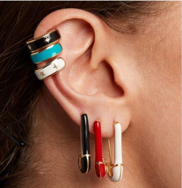 gold color blue black red white 4 colors enamel safety pin earring trendy fashion women jewelry1920663, Golden;silver
gold color blue black red white 4 colors enamel safety pin earring trendy fashion women jewelry1920663, Golden;silver
