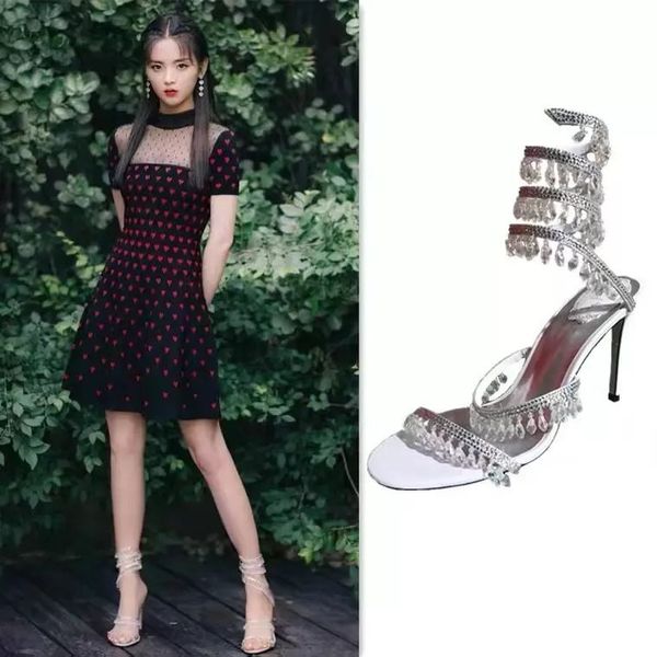 rene caovilla designer heeles shoes heels woman sandals crystal pendant casual gold matt leather studded spikes slingback wedding, Black
rene caovilla designer heeles shoes heels woman sandals crystal pendant casual gold matt leather studded spikes slingback wedding, Black