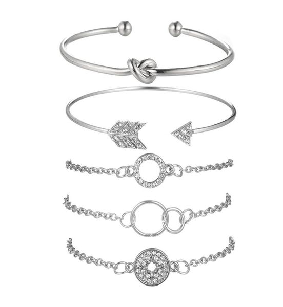 5pcs round diamond knotted arrow open geometry chain bracelet adjustable cuff bracelet open line stackable surround bracelet set f8652875, Golden;silver
5pcs round diamond knotted arrow open geometry chain bracelet adjustable cuff bracelet open line stackable surround bracelet set f8652875, Golden;silver