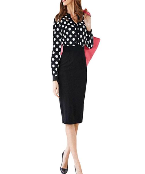 women casual elegant black dot print dress work business office stitching bodycon pencil dress patchwork long sleeve v neck2324608, Black;gray
women casual elegant black dot print dress work business office stitching bodycon pencil dress patchwork long sleeve v neck2324608, Black;gray
