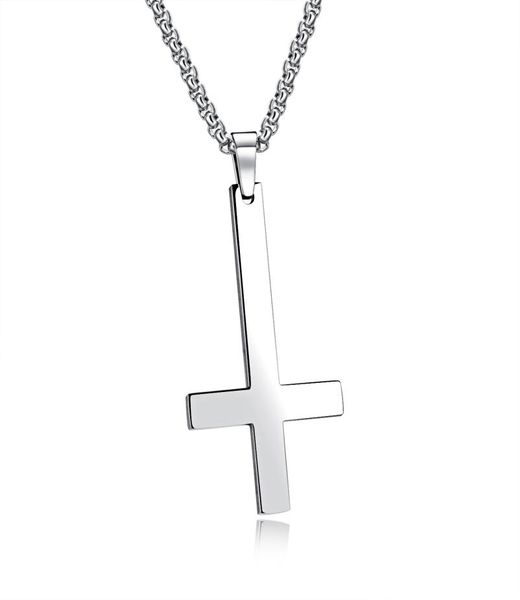 glossy upside down cross pendant necklace 18k gold plated necklace stainless steel religious jewelry goldsilverblack6568087, Silver
glossy upside down cross pendant necklace 18k gold plated necklace stainless steel religious jewelry goldsilverblack6568087, Silver