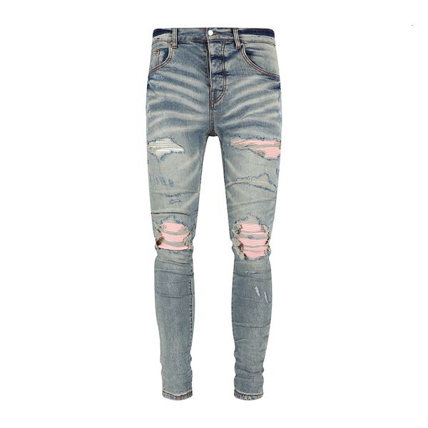 men's jeans street fashion designer men retro blue stretch buttons trousers patched skinny ripped hip hop brand pants hombre 230711
men's jeans street fashion designer men retro blue stretch buttons trousers patched skinny ripped hip hop brand pants hombre 230711
