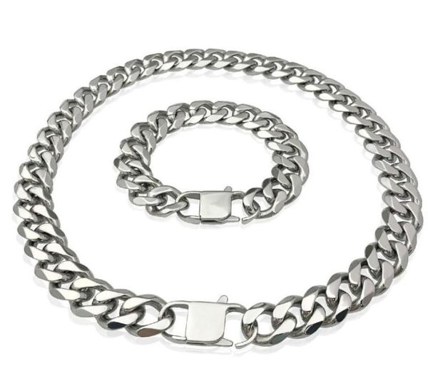 chains 13mm 15mm cuban link necklaces polishing stainless steel necklace bracelets set for men women jewelry1595553, Silver
chains 13mm 15mm cuban link necklaces polishing stainless steel necklace bracelets set for men women jewelry1595553, Silver