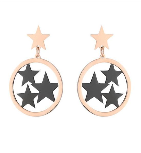 stud 316l stainless steel hollow round four gold black star earrings titanium female rose no fade7325405, Golden;silver
stud 316l stainless steel hollow round four gold black star earrings titanium female rose no fade7325405, Golden;silver