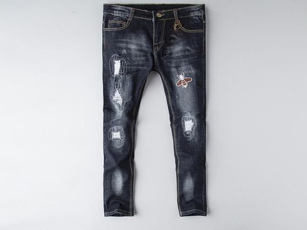 fashion jeans mens distressed ripped skinny trousers luxury clothes slim motorcycle moto biker hip hop denim man embroidery bee pa7348306, Blue
fashion jeans mens distressed ripped skinny trousers luxury clothes slim motorcycle moto biker hip hop denim man embroidery bee pa7348306, Blue