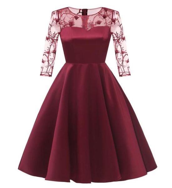 women embroidery dresses sheer evening party dress a line mesh 34 sleeve vintage lace dress dk9031cl5787120, White;black
women embroidery dresses sheer evening party dress a line mesh 34 sleeve vintage lace dress dk9031cl5787120, White;black