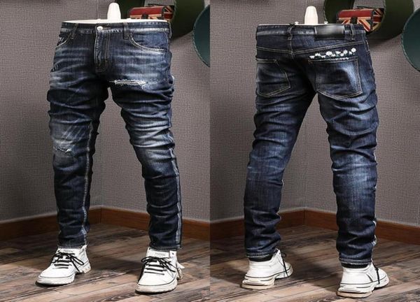new cool guy painted denim cotton jeans distressed faded cowboy trousers4674923, Blue
new cool guy painted denim cotton jeans distressed faded cowboy trousers4674923, Blue