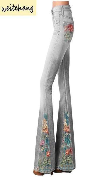 spring new fashion jeans gradient flower print imitation denim bell bottoms women high waist long pants plus size women trousers h4713205, Blue
spring new fashion jeans gradient flower print imitation denim bell bottoms women high waist long pants plus size women trousers h4713205, Blue
