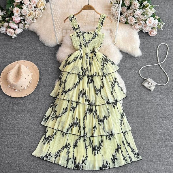 summer french super immortal hanging strap long dress for beach vacation waist shrinking a-line printed cake fluffy dress, Black;gray
summer french super immortal hanging strap long dress for beach vacation waist shrinking a-line printed cake fluffy dress, Black;gray