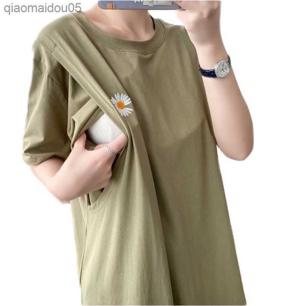 new small daisy embroidery simple breastfeeding dress home clothes for women summer long shirt maternity clothes pregnant clothe l230712, White
new small daisy embroidery simple breastfeeding dress home clothes for women summer long shirt maternity clothes pregnant clothe l230712, White