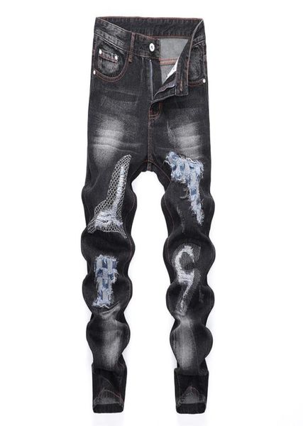 embroidery men039s slim fit stretch jeans autumn and winter new washed frayed embroidered tiger alphabet jeans designer trouser9960887, Blue
embroidery men039s slim fit stretch jeans autumn and winter new washed frayed embroidered tiger alphabet jeans designer trouser9960887, Blue