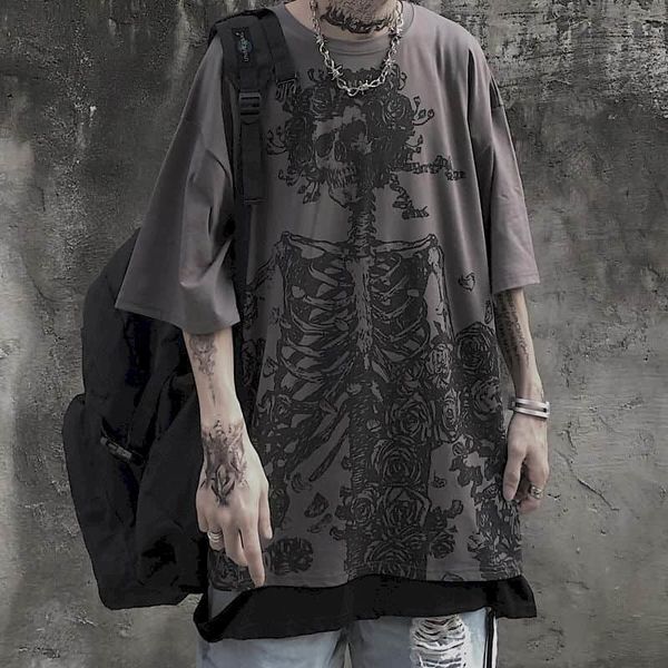 men's t-shirts oversized t-shirt summer men's t-shirt dark street gothic skull print loose short sleeve t-shirt harajuku men', White;black
men's t-shirts oversized t-shirt summer men's t-shirt dark street gothic skull print loose short sleeve t-shirt harajuku men', White;black