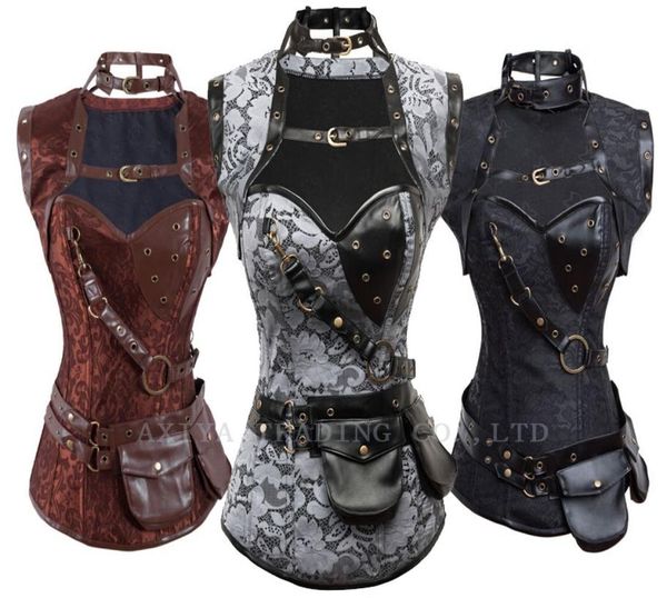 plus size steampunk corset new gothic steel boned corsets bustier brown high neck corselet qlingerie clothing6533840, Black;white
plus size steampunk corset new gothic steel boned corsets bustier brown high neck corselet qlingerie clothing6533840, Black;white