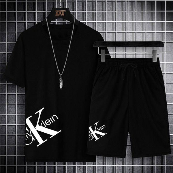 men's tracksuits male tracksuit summer men set fitness suit sporting suits short sleeve t shirtpants men clothing quick drying 2 piece, Gray