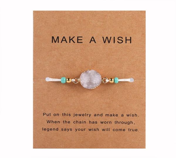 natural druzy resin stone bead bracelet with make a wish card red blue string adjustable woven bracelets for men women wish jewelr3500628, Golden;silver
natural druzy resin stone bead bracelet with make a wish card red blue string adjustable woven bracelets for men women wish jewelr3500628, Golden;silver