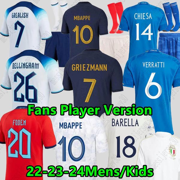 2023 24 fans player soccer jerseys french mbappe griezmann giroud angleterre grealish bellingham foden italys chiesa verratti barella kids k, Black;yellow
2023 24 fans player soccer jerseys french mbappe griezmann giroud angleterre grealish bellingham foden italys chiesa verratti barella kids k, Black;yellow