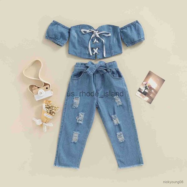 clothing sets clothing sets girls clothes set kids suit children off shoulder short sleeve lacing crop and ripped jeans fashion x0712, White
clothing sets clothing sets girls clothes set kids suit children off shoulder short sleeve lacing crop and ripped jeans fashion x0712, White