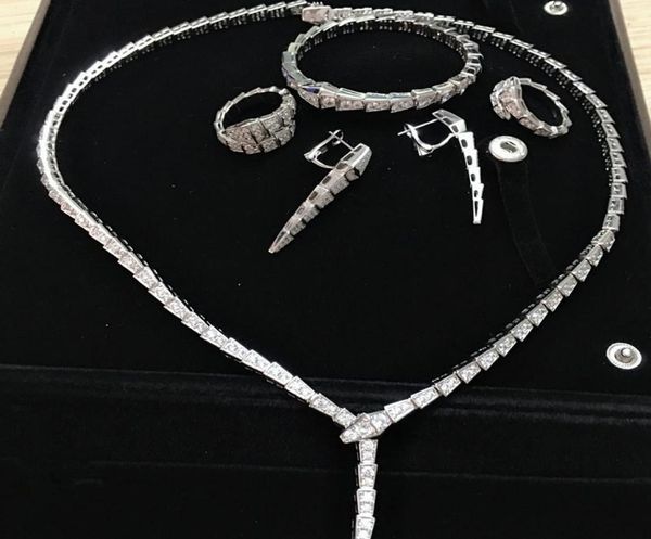 brand wedding thin slim bracelet bangle clip earings jewelry set wide ring serpenti necklace party set for women6742124, Silver
brand wedding thin slim bracelet bangle clip earings jewelry set wide ring serpenti necklace party set for women6742124, Silver