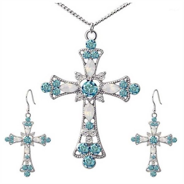 crystal cross pendant necklaces earrings sets wedding statement necklace for women jesus jewery set flower christian jewelry11503136, Silver
crystal cross pendant necklaces earrings sets wedding statement necklace for women jesus jewery set flower christian jewelry11503136, Silver