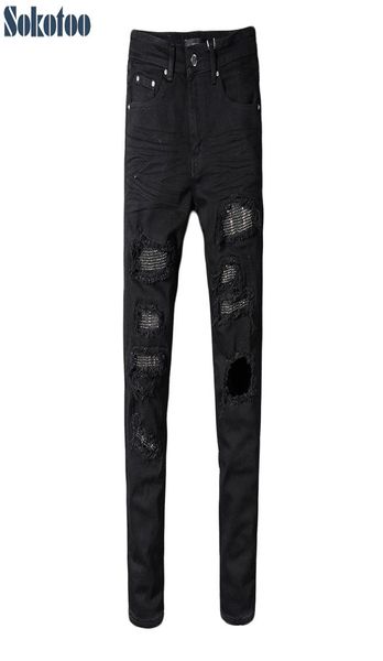 sokotoo men's slim skinny crystal rhine patchwork ripped jeans fashion patch black stretch denim pants2759854, Blue
sokotoo men's slim skinny crystal rhine patchwork ripped jeans fashion patch black stretch denim pants2759854, Blue