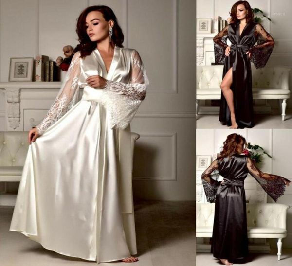 women lace sleepwear nightgown satin silk lace robes long sleeve vneck bandage female sleep long dress14998945, Black;red
women lace sleepwear nightgown satin silk lace robes long sleeve vneck bandage female sleep long dress14998945, Black;red