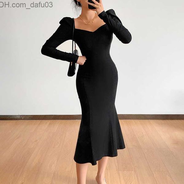urban dresses wannathis knitted women's long sleeve square neck ruffled hem office women's elegant black fashion maxi robe women&#, White;black
urban dresses wannathis knitted women's long sleeve square neck ruffled hem office women's elegant black fashion maxi robe women&#, White;black
