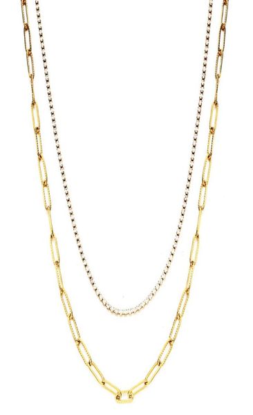 chokers stainless steel bump multilayer paper clip chain crystal choker necklace for women double layer necklaces japan korean je7671261, Golden;silver
chokers stainless steel bump multilayer paper clip chain crystal choker necklace for women double layer necklaces japan korean je7671261, Golden;silver