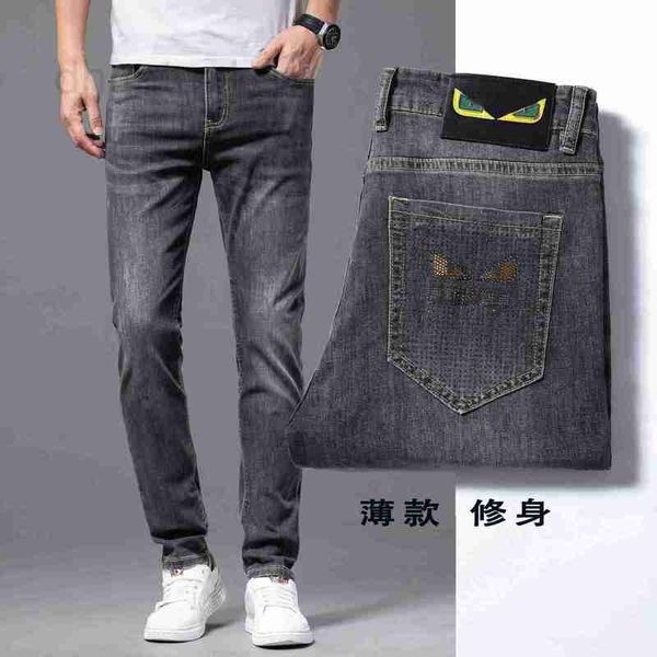 men's jeans designer summer premium thin black korean fashion slim fit elastic brand small leg v0dv, Blue
men's jeans designer summer premium thin black korean fashion slim fit elastic brand small leg v0dv, Blue