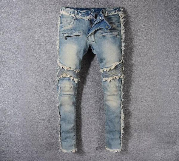 2021 blmain jeans men039s luxury designers denim jeans holes trousers biker pants 88189192116, Blue
2021 blmain jeans men039s luxury designers denim jeans holes trousers biker pants 88189192116, Blue