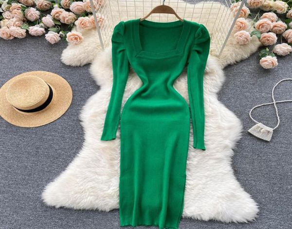 2021 new design women039s square collar puff long sleeve knitted bodycon tunic side vent jag sweater dress solid color9020692, Black;gray
2021 new design women039s square collar puff long sleeve knitted bodycon tunic side vent jag sweater dress solid color9020692, Black;gray