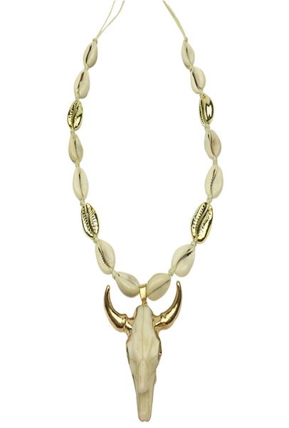 dm cow bull head pendant necklace women rope chain natural cowrie shell long animal skull boho jewelry collier femme 2020 kolye y28288489, Silver
dm cow bull head pendant necklace women rope chain natural cowrie shell long animal skull boho jewelry collier femme 2020 kolye y28288489, Silver